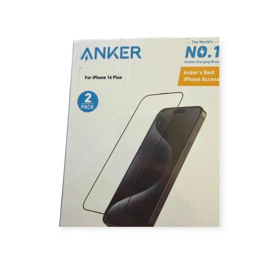 Anker ShieldX Glass Screen Protector iPhone 16 Plus 2 Pack Easy Fit A720C